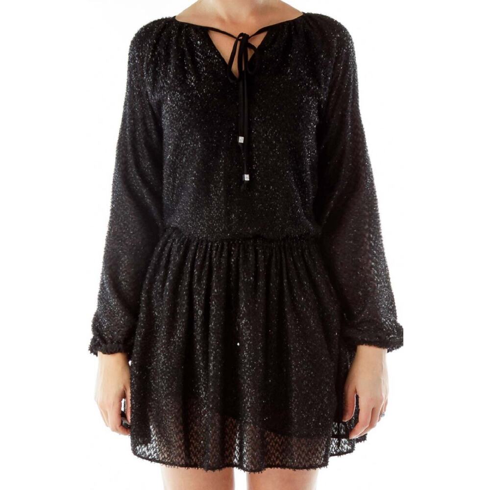 NEW MICHAEL Michael Kors Black Metallic Dress Size XS